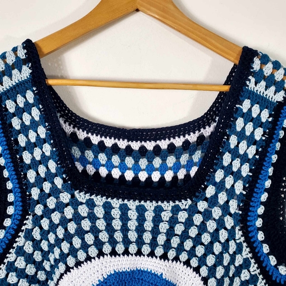 Vintage Crochet Granny Square Vest Tank M/L - Picture 4 of 4